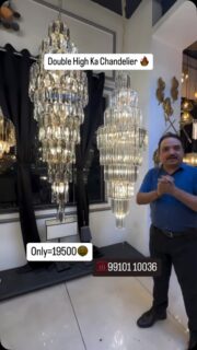 Premium double hight chandelier Dm to purchase: 9910110036 Follow for more. Trending lights Collection#chandelier #zirakpur #followxfollow #hisarharyana #panchkula